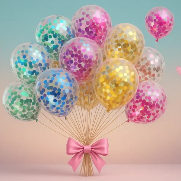 12Inch  Confetti Filled with  Helium Balloons