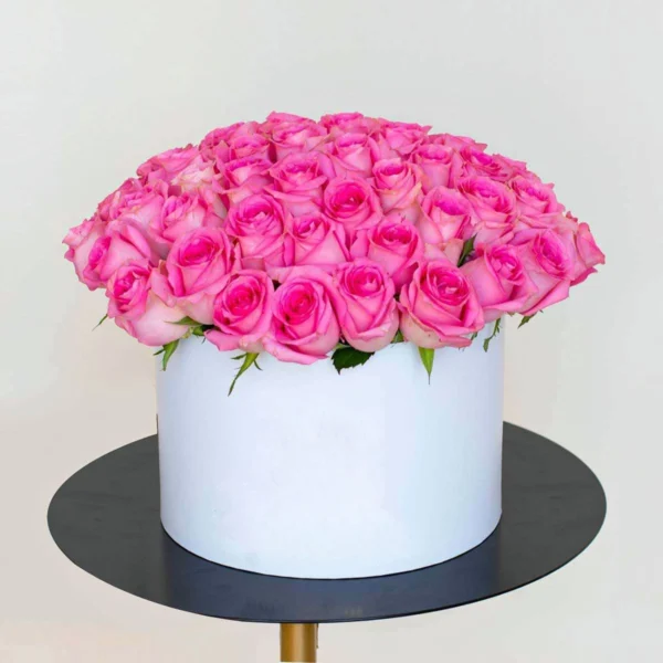 60 Pink Roses in a White Box – Pretty in Pink Bouquet 60 Pink Roses in a White Box – Pretty in Pink Bouquet