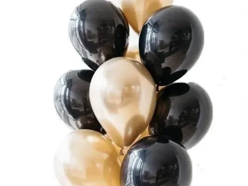 Black with Gold Chrome Balloon Bouquet