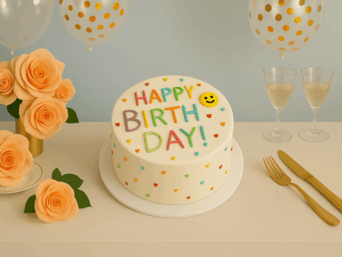 Smiley Birthday Cake