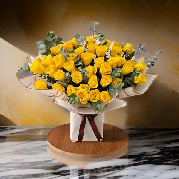 Yellow Rose Sunshine Elegance Bouquet
