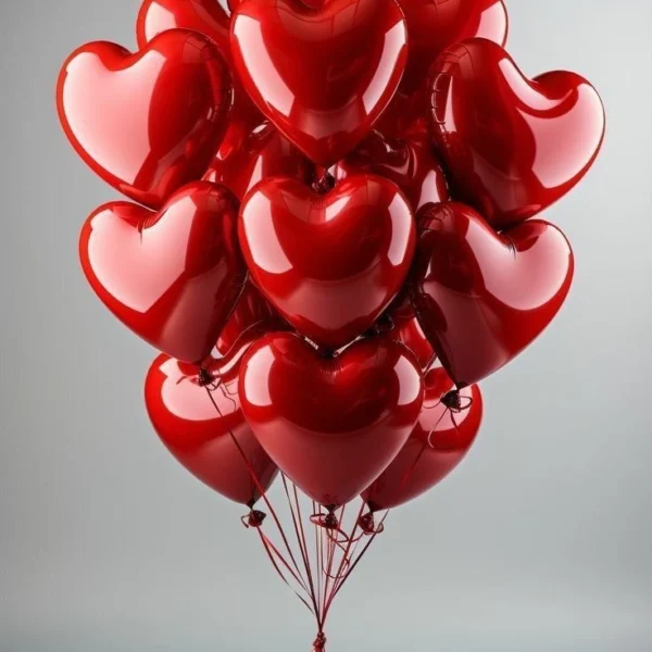 Red Heart with Hilum Filled Balloons