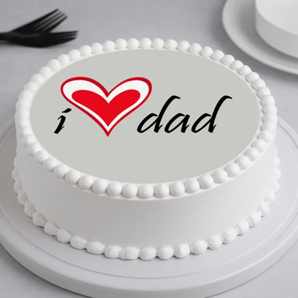 I Love Dad Heart Cake