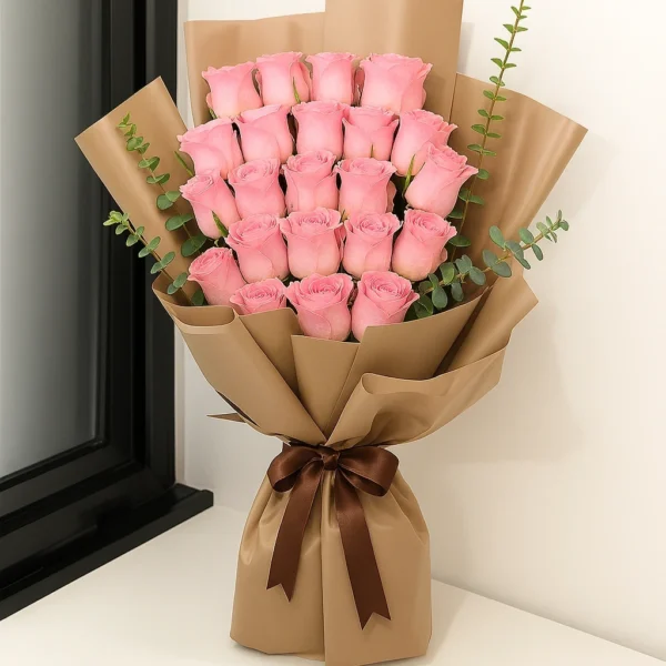Charming Pink Roses Bouquet