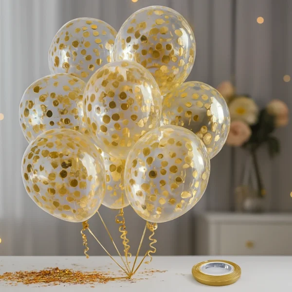 Gold Confetti Balloon