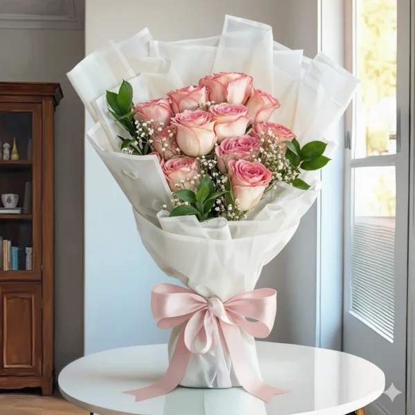 Pink Charm – 8 Pink Roses