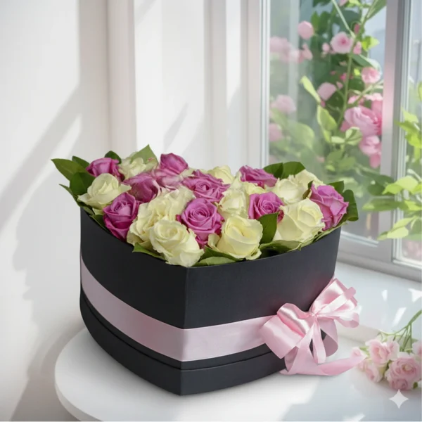 Pink & White Heart Box