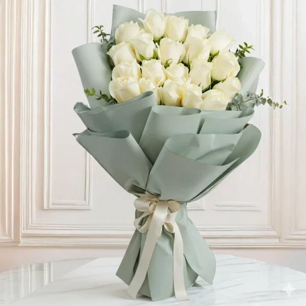 Pure Grace – 8 White Roses