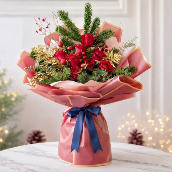 Festive Ruby Christmas Bouquet