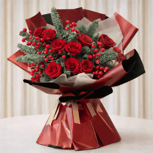Red Rose Christmas Bouquet